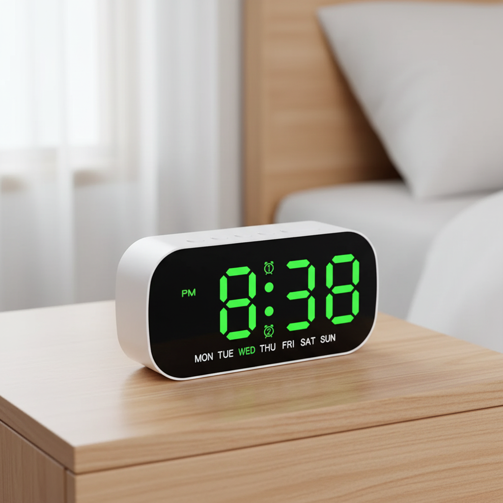 LED-Wecker mit USB-Stromversorgung, Doppelalarm und hellem Display