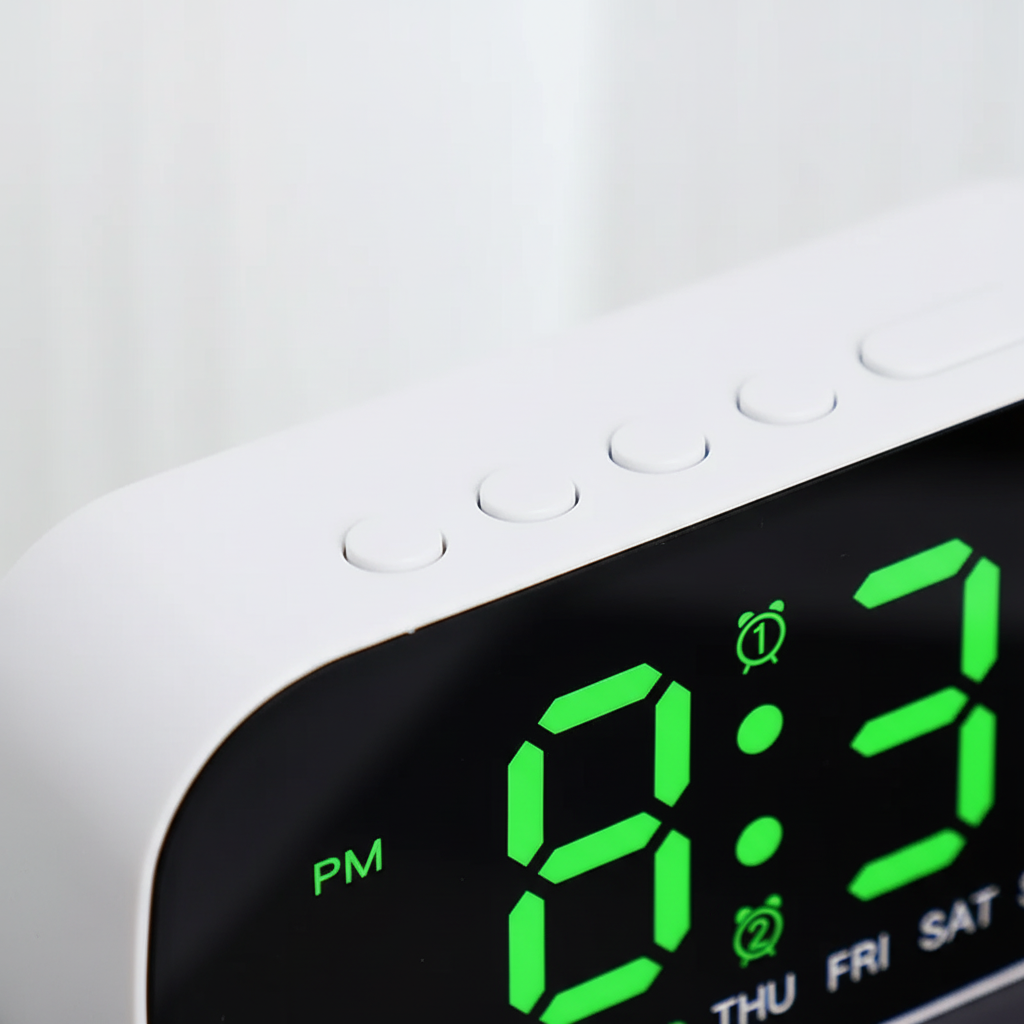 LED-Wecker mit USB-Stromversorgung, Doppelalarm und hellem Display