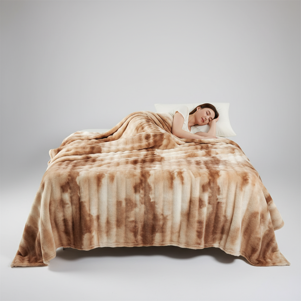 Doppelseitige Fleece-Decke mit Verlaufsmuster weich und warm