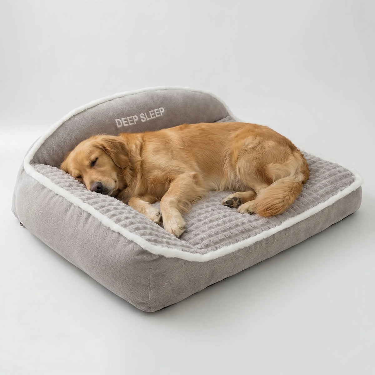 Grosses orthopädisches Hundebett mit Memory-Schaum und erhöhter Rückenlehne
