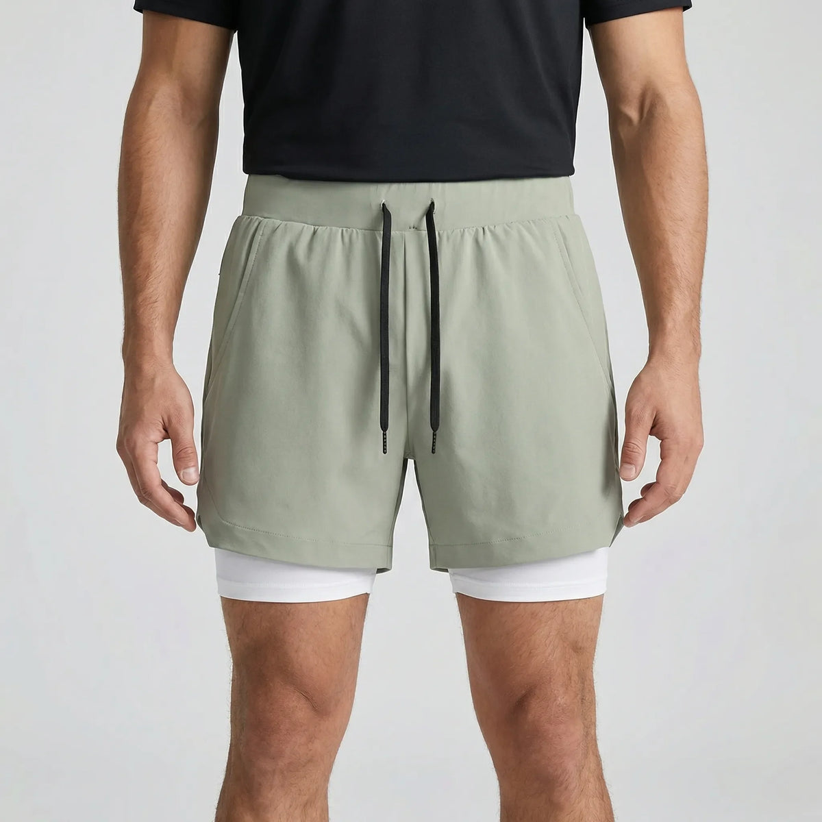 Herren-Laufshorts 2-in-1 atmungsaktiv mit Doppelschicht-Konstruktion