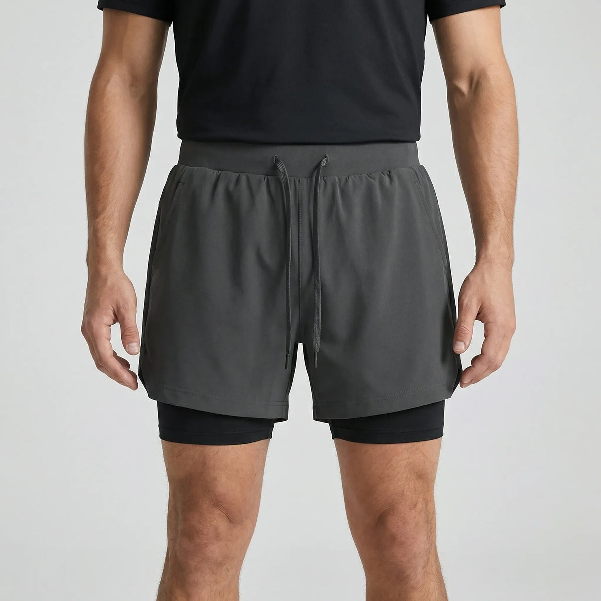 Herren-Laufshorts 2-in-1 atmungsaktiv mit Doppelschicht-Konstruktion
