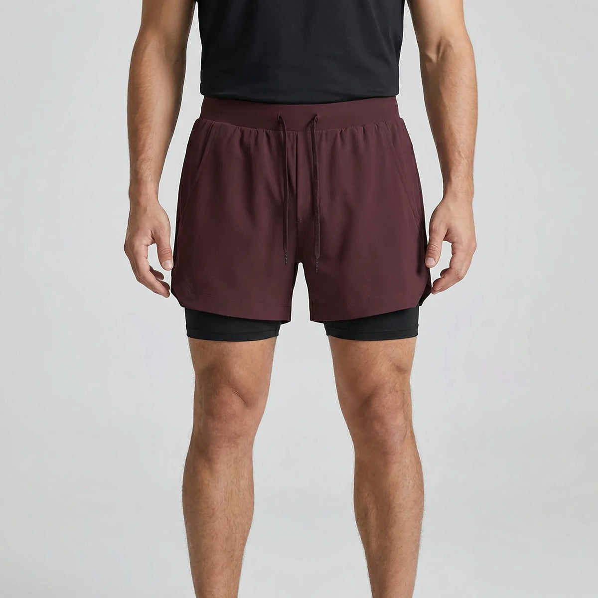 Herren-Laufshorts 2-in-1 atmungsaktiv mit Doppelschicht-Konstruktion