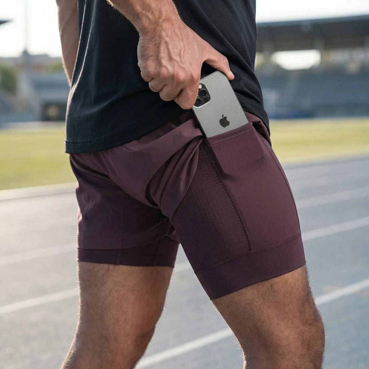 Herren-Laufshorts 2-in-1 atmungsaktiv mit Doppelschicht-Konstruktion