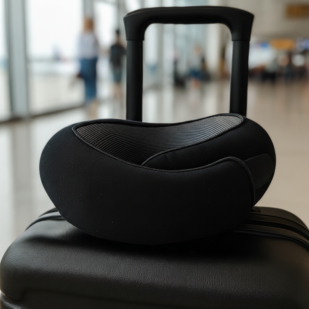 U-förmiges Reisekissen Memory-Foam atmungsaktiver Baumwollbezug Nackenstütze