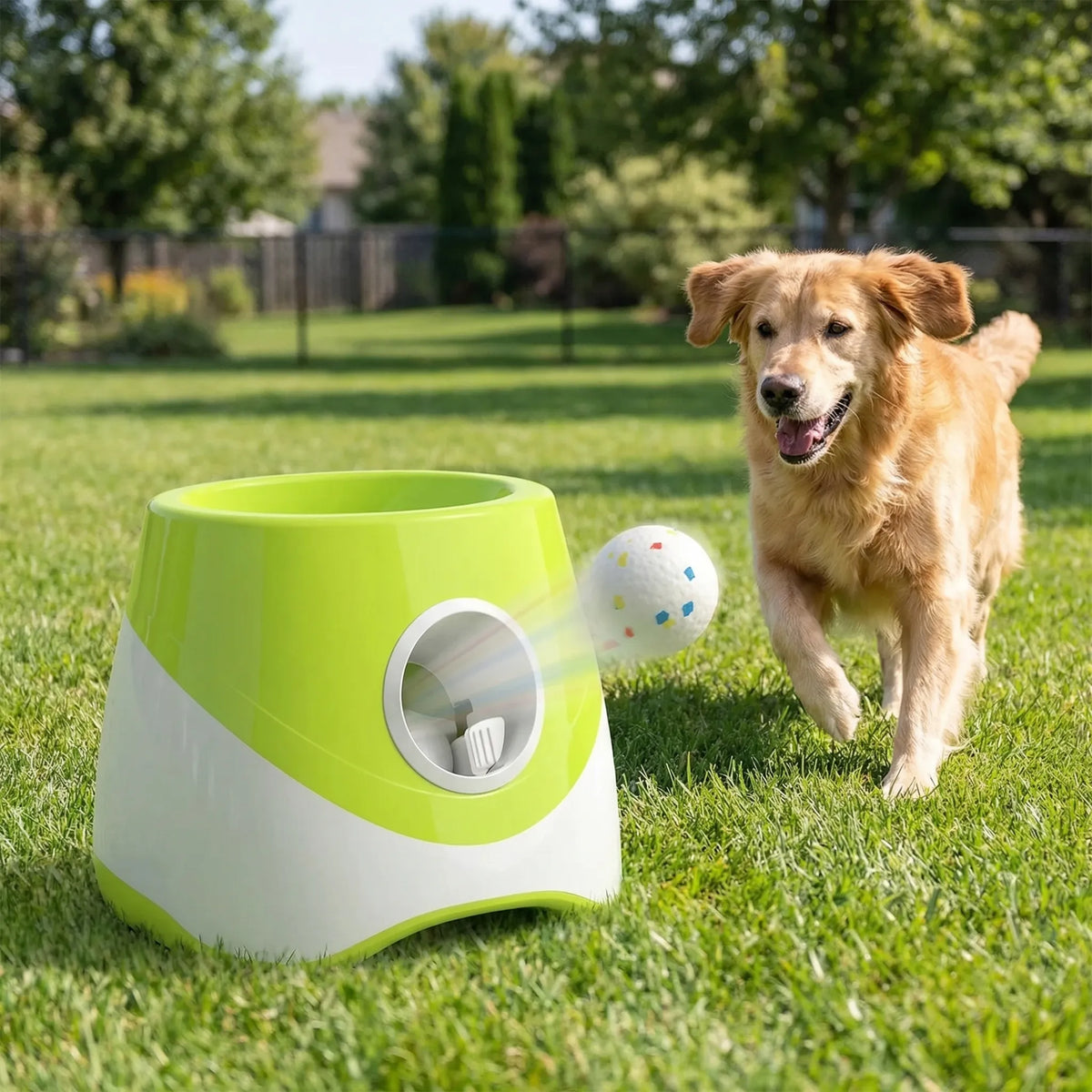 Automatischer Hundeballwerfer mit 3 Wurfweiten und Infrarotsensor für Hunde