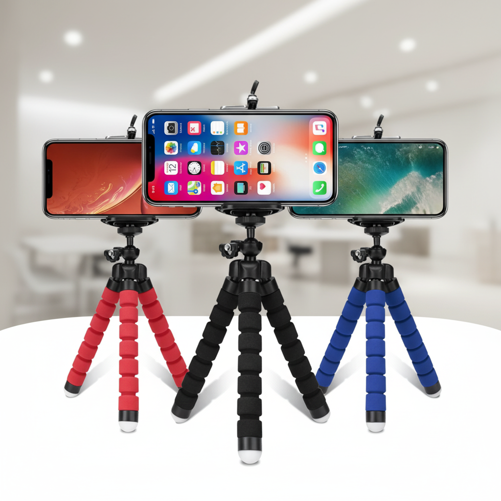 Flexibles Mini-Stativ mit Schaumstoffbeinen für Smartphone- und Kameraaufnahmen
