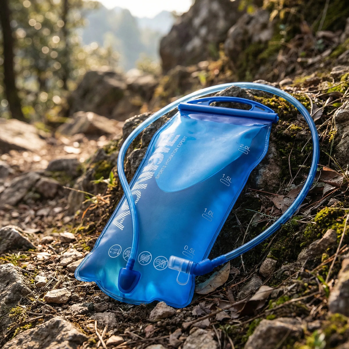 Flexibles Hydratationsreservoir BPA-frei mit Trinksystem und Volumenmarkierungen