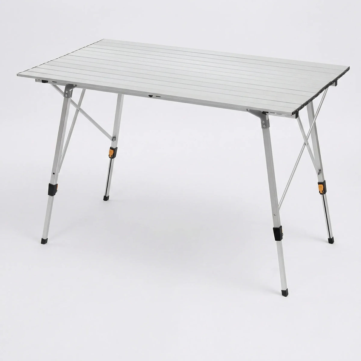 Verstellbarer Klapp-Campingtisch mit Lamellenfläche und Tragetasche