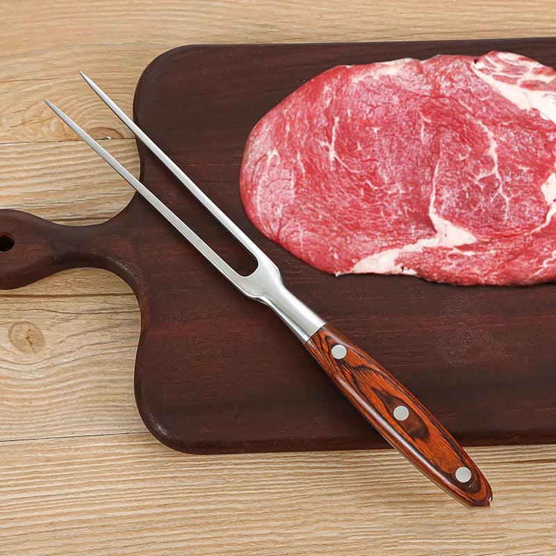 Grillgabel Fleischgabel zweizinkig Edelstahl langgriff