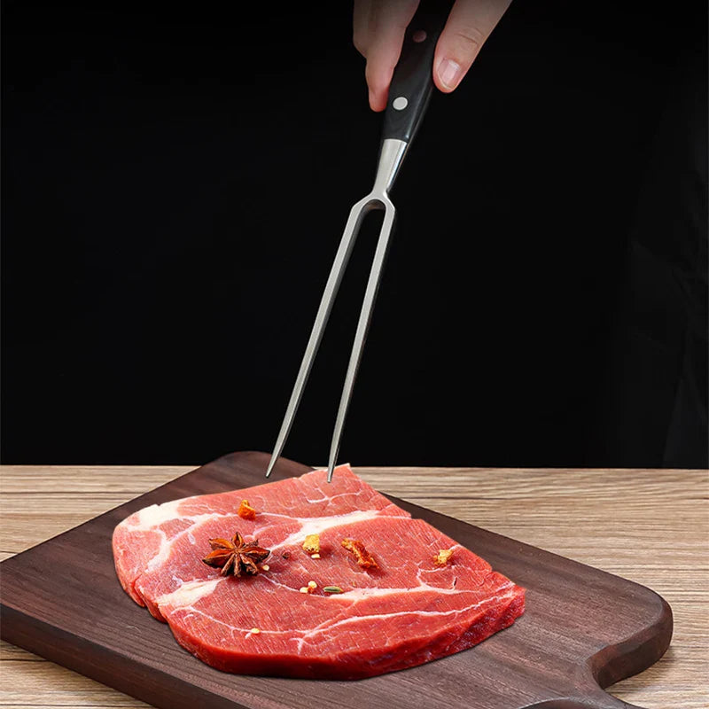 Grillgabel Fleischgabel zweizinkig Edelstahl langgriff