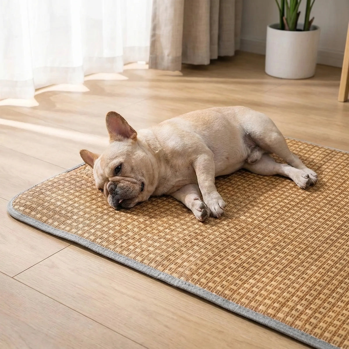 Gewebte Kühlmatte für Haustiere, atmungsaktiv, flach, für Hunde und Katzen