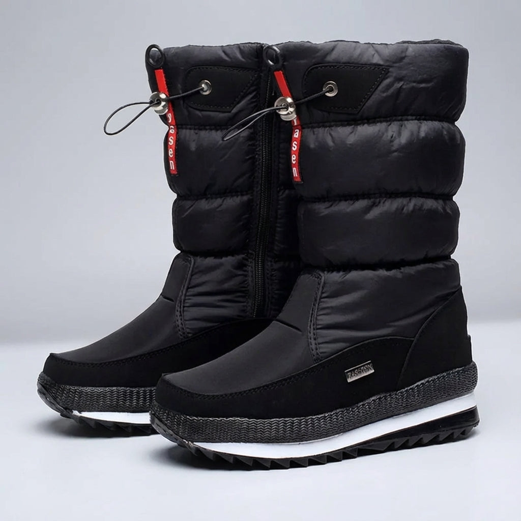 Damen-Winterstiefel mit rutschfester Sohle, wattierter Fütterung und Plateausohle