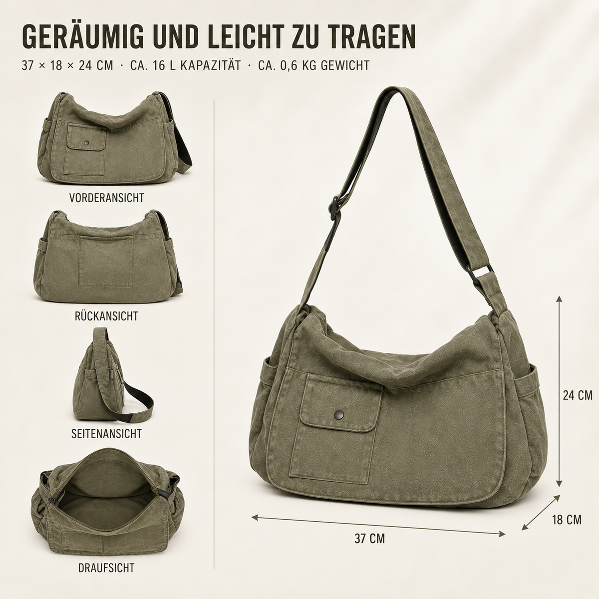 Camp Basel | Große Canvas Messenger Tasche