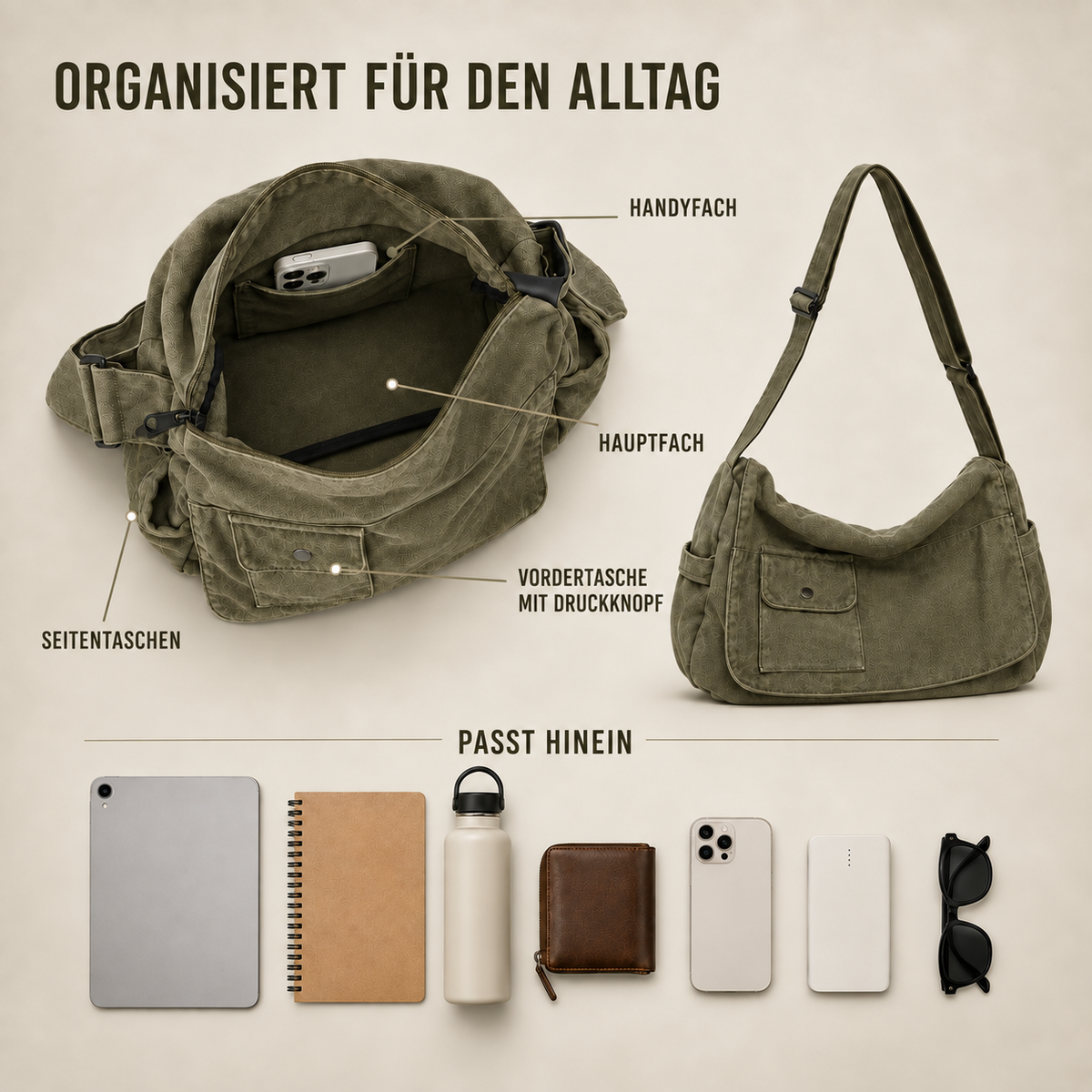 Camp Basel | Große Canvas Messenger Tasche