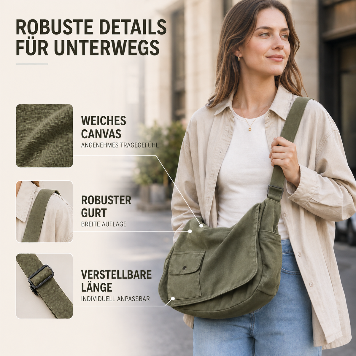 Camp Basel | Große Canvas Messenger Tasche