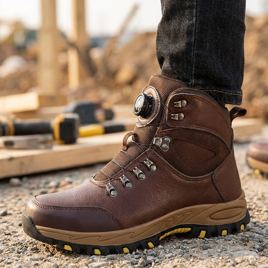 Sicherheitsstiefel mit hohem Knöchelschutz rutschfest Baustelle