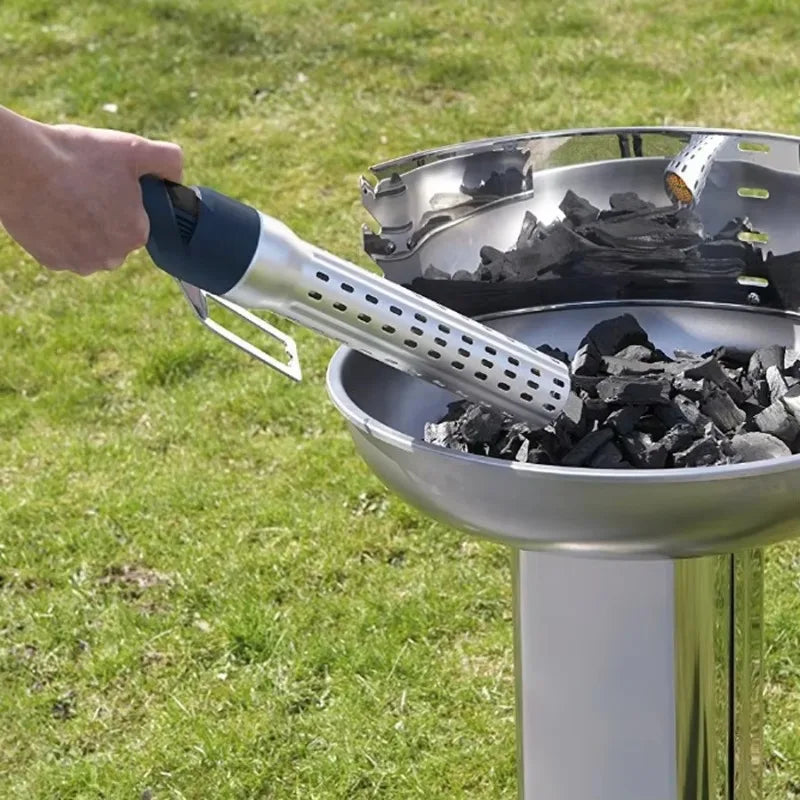 Elektrischer Heißluft-Grillanzünder mit langer Röhre und Abstellbügel