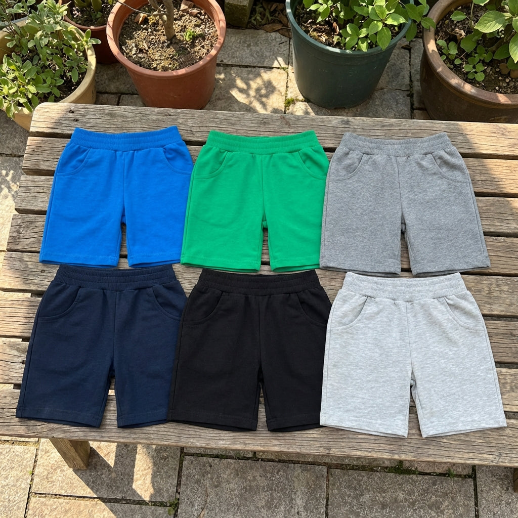 Kinder-Freizeit-Shorts mit elastischem Bund und Fronttaschen
