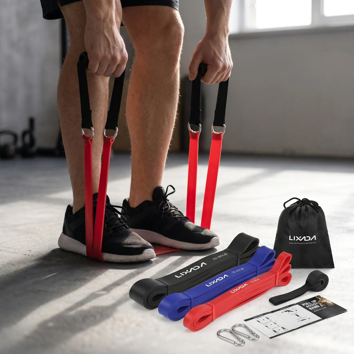Widerstandsband-Set mit Schlingen, Griffen und Zubehör für Krafttraining