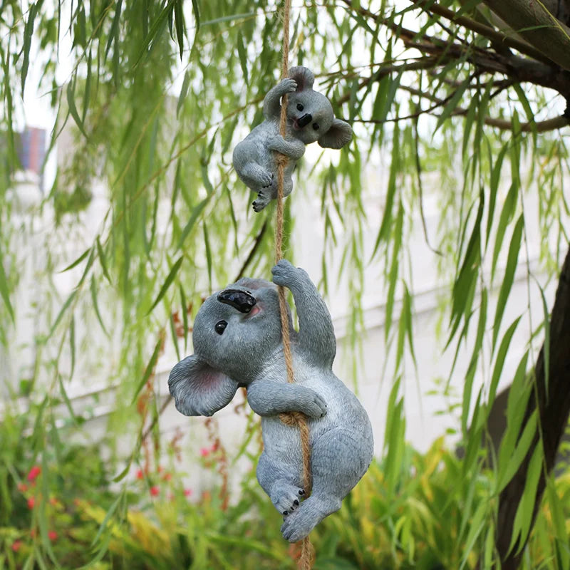 Hängende Koala-Tierfigur aus Harz für Gartendekoration