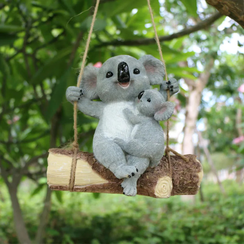 Hängende Koala-Tierfigur aus Harz für Gartendekoration