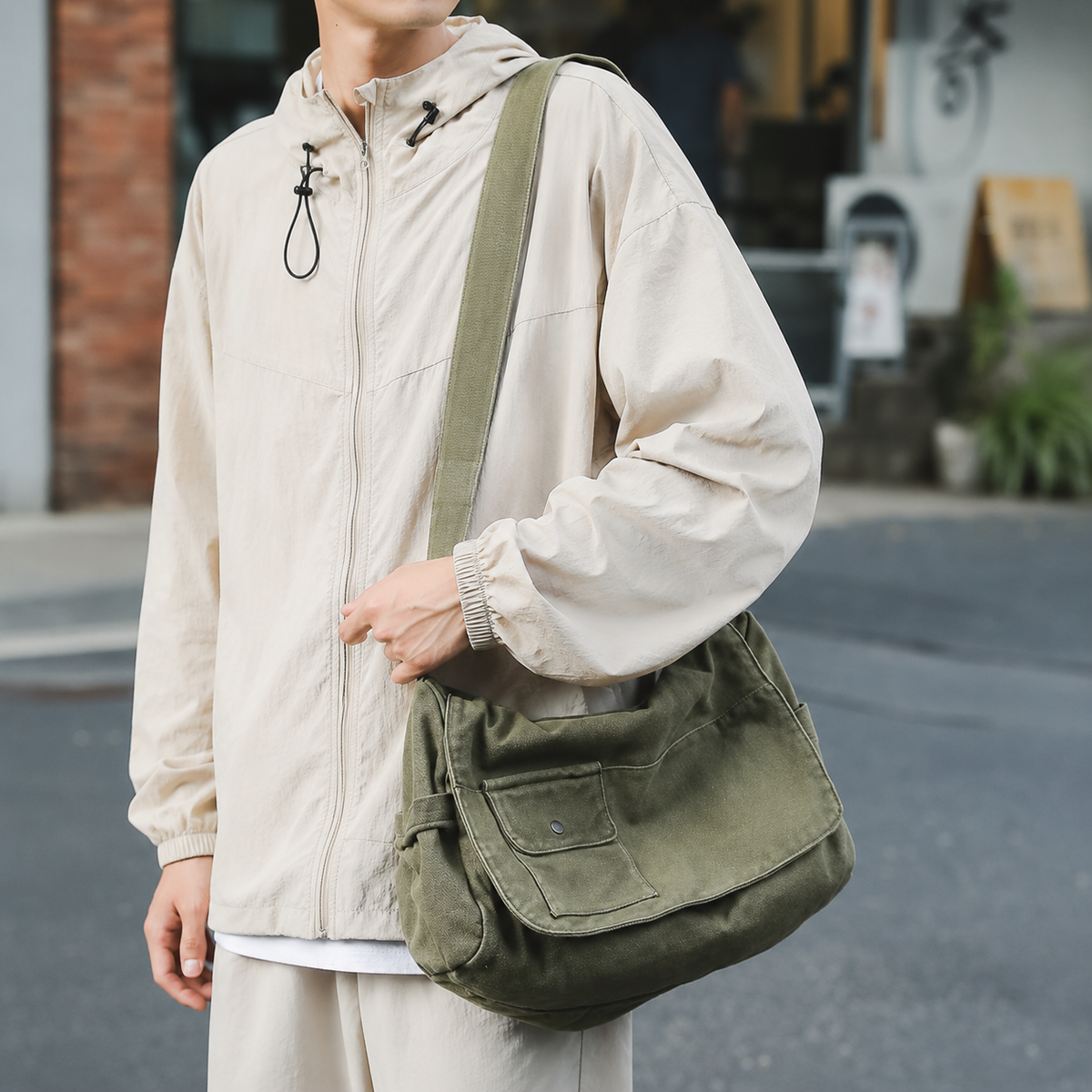 Camp Basel | Große Canvas Messenger Tasche