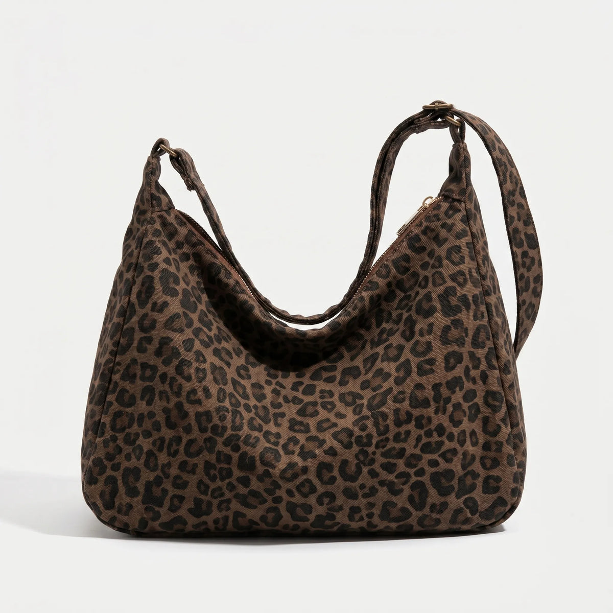 Leoparden-Schultertasche großformatig mit verstellbarem Gurt und Leopard-Druck