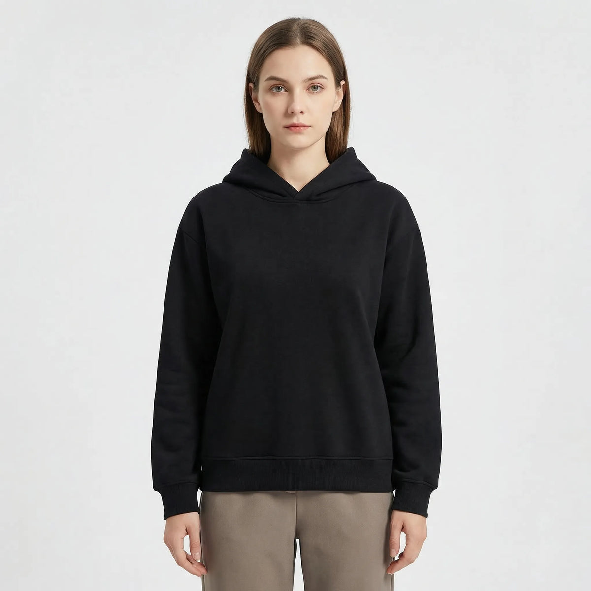 Damen Kapuzenpullover und weite Hosen mit Fleece-Futter, entspannte Passform