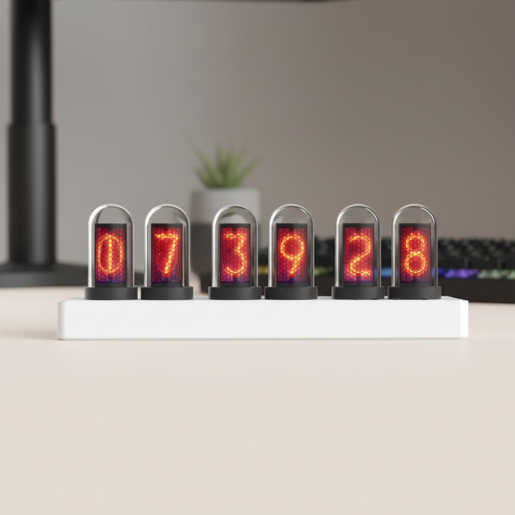 Digitale Wecker mit Nixie-Stil Anzeige und RGB-Beleuchtung