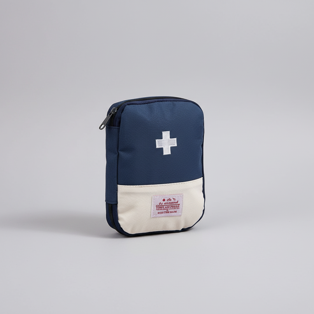 Kompakte Reise-Erste-Hilfe-Tasche aus Oxford-Polyester mit Reißverschluss