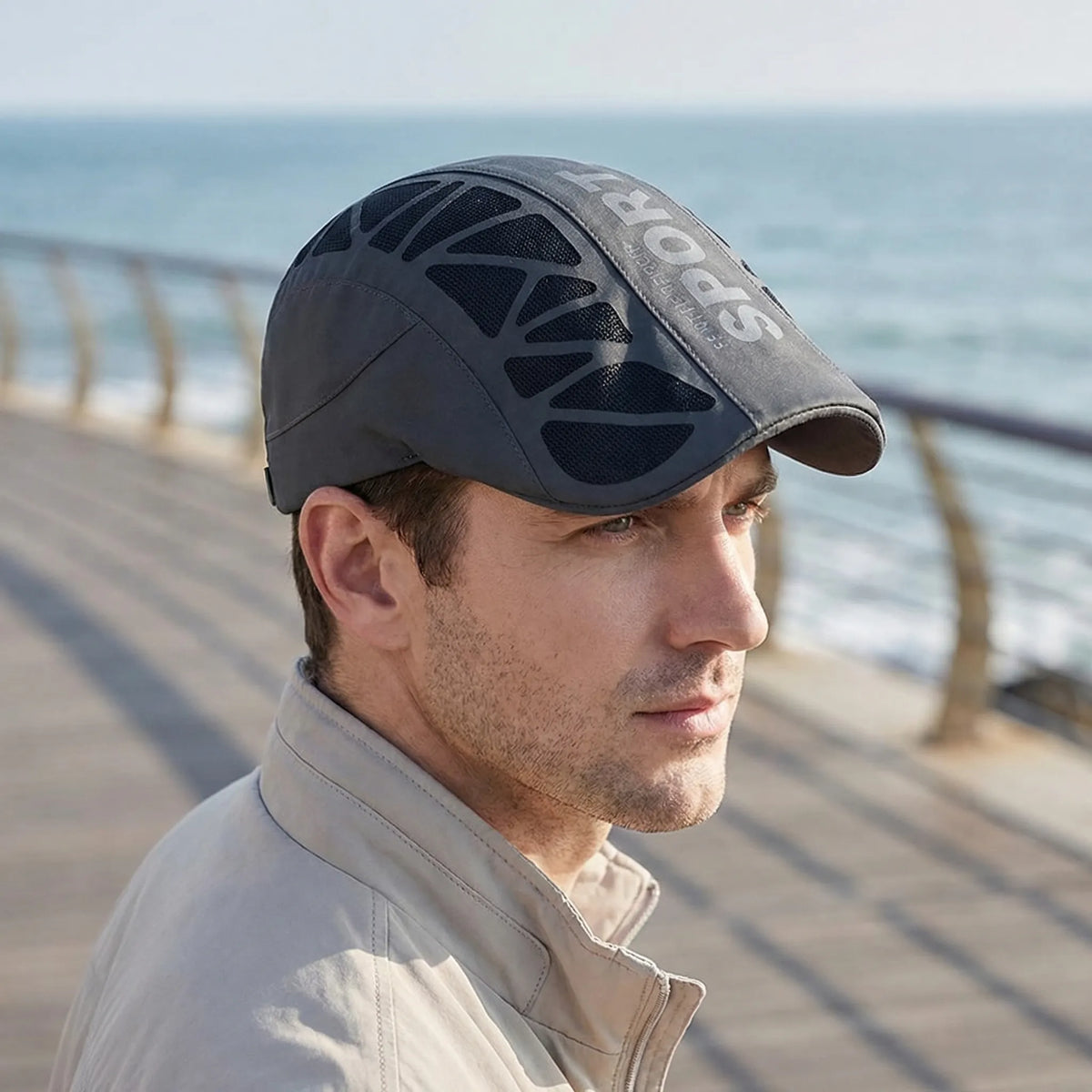 Atmungsaktive Mesh Sportkappe für Herren, schnelltrocknend, Sonnenschutz