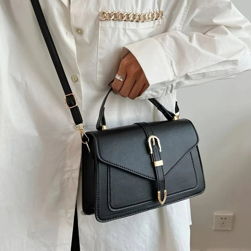Minimalistische Crossbody-Tasche mit Tragegriff aus PU-Leder