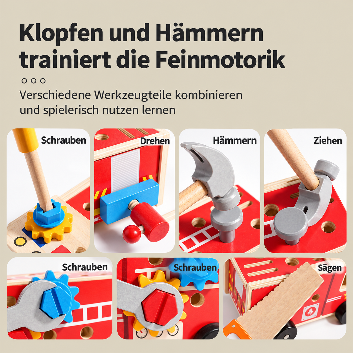 Camp Basel | Montessori Holz-Feuerwehr-Werkzeugkasten & Bauset