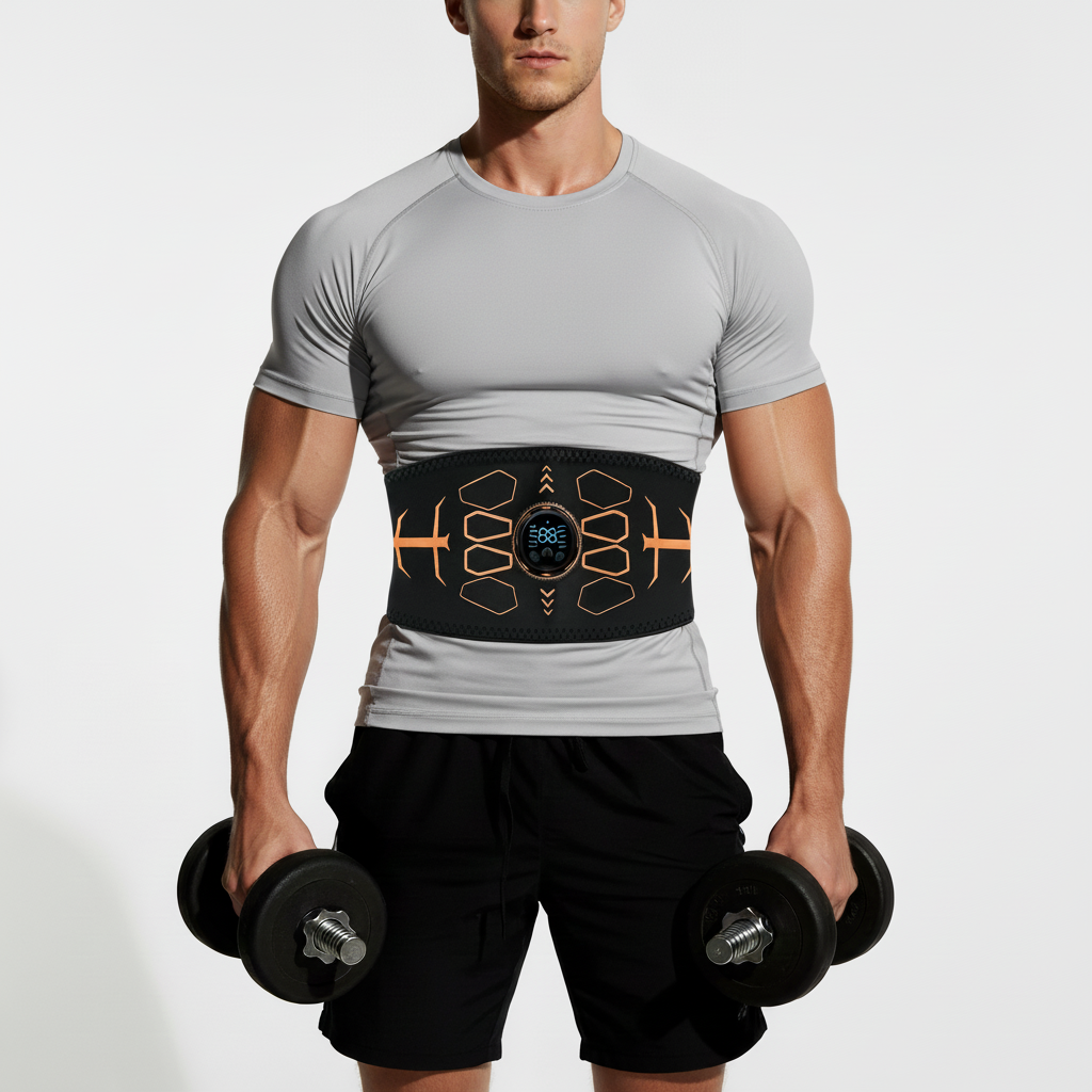 EMS-Bauchgürtel wiederaufladbar für Kernmuskeltraining und Muskelstimulation