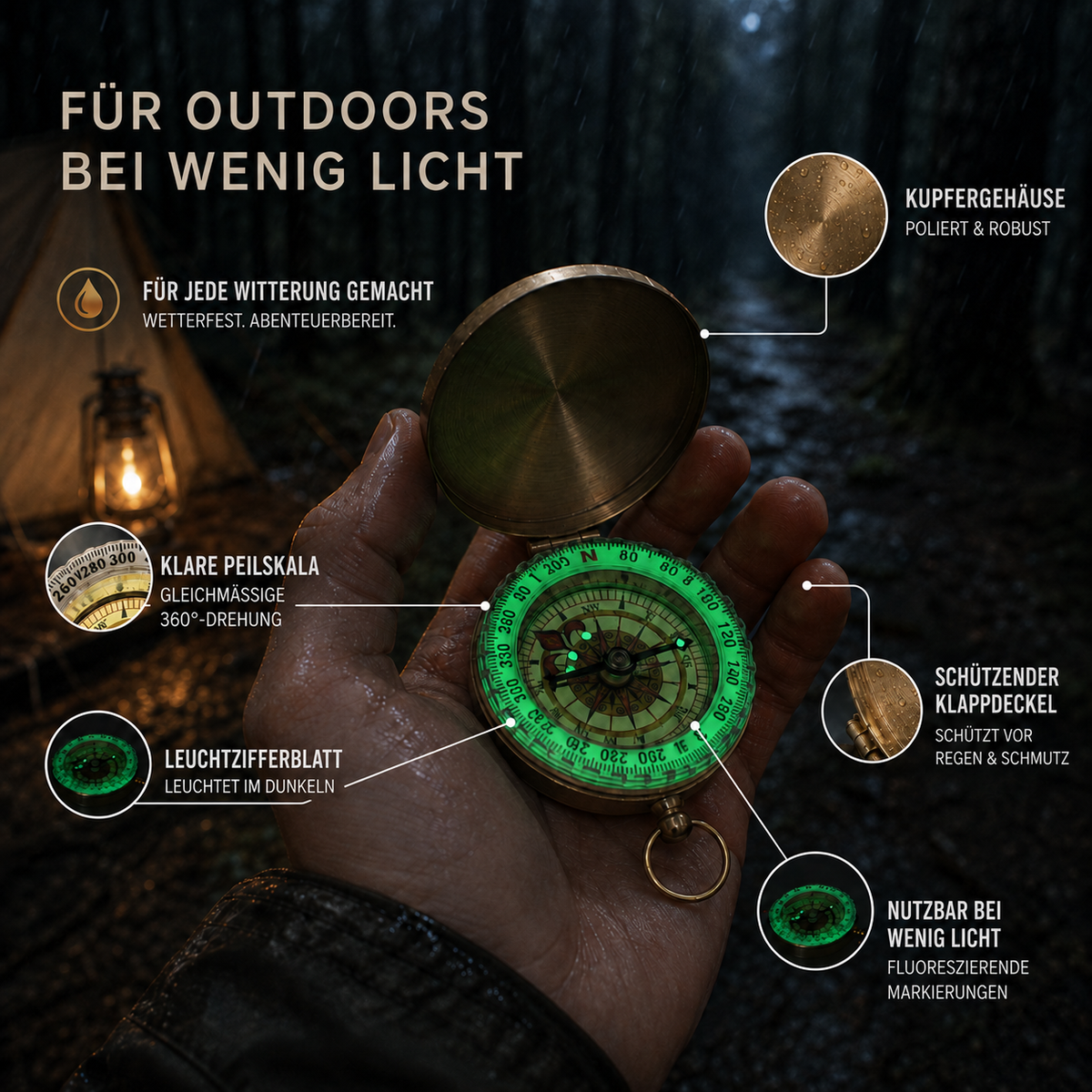 Camp Basel | Navara Taschenkompasses mit Schutzdeckel