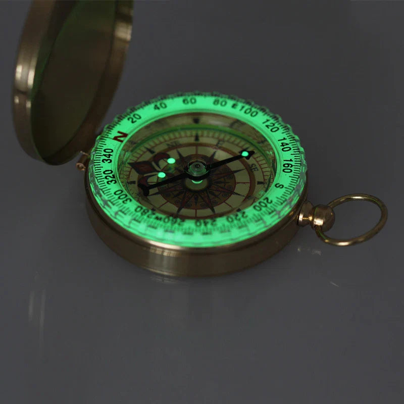 Taschenkompasses mit Schutzdeckel, lumineszent, Peilring