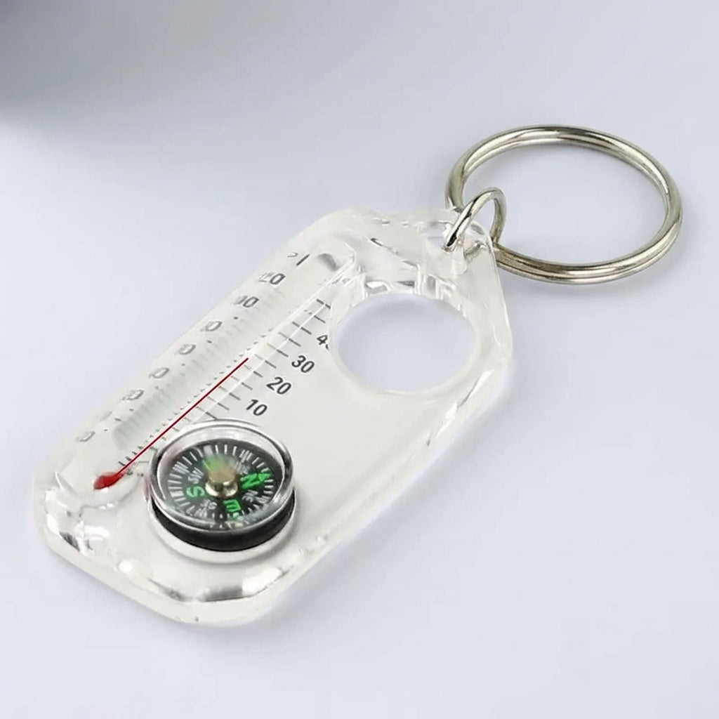 Kompakter Kompass Schlüsselbund mit integriertem Thermometer