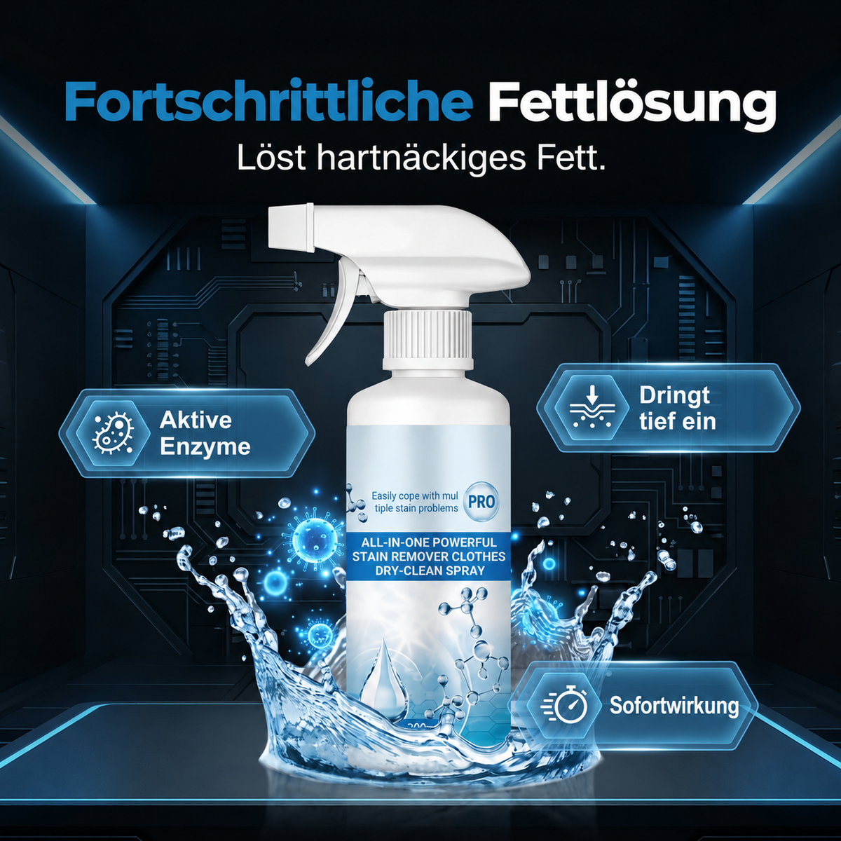 Camp Basel | Nichtionisches Wäsche-Emulgier-Spray Fleckenvorbehandlungsspray für Kleidung Sanfter Fleckenentferner Wäschehilfe