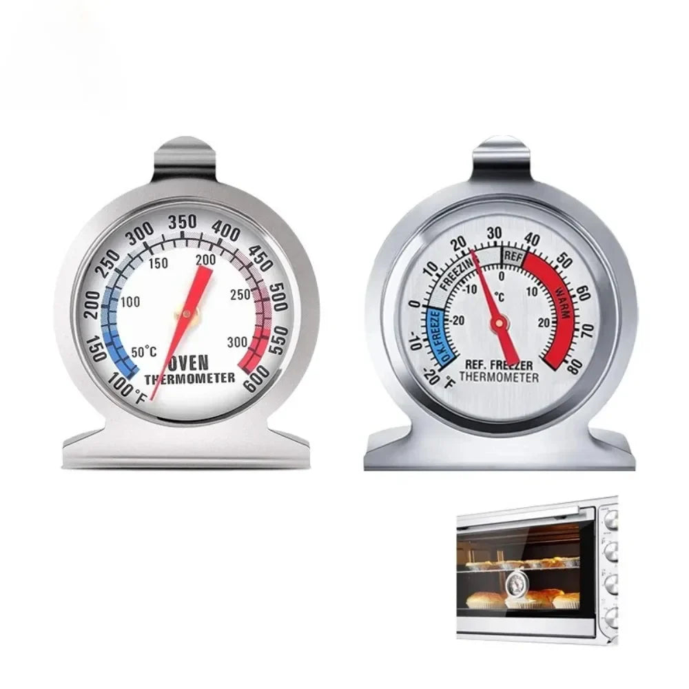 Analoges Ofenthermometer mit farbcodierten Temperaturzonen und breiter Basis