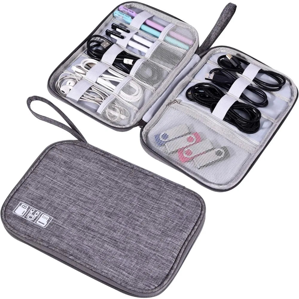 Elektronik-Organizer Oxford-Stoff mit elastischen Kabelschlaufen und Mesh-Taschen