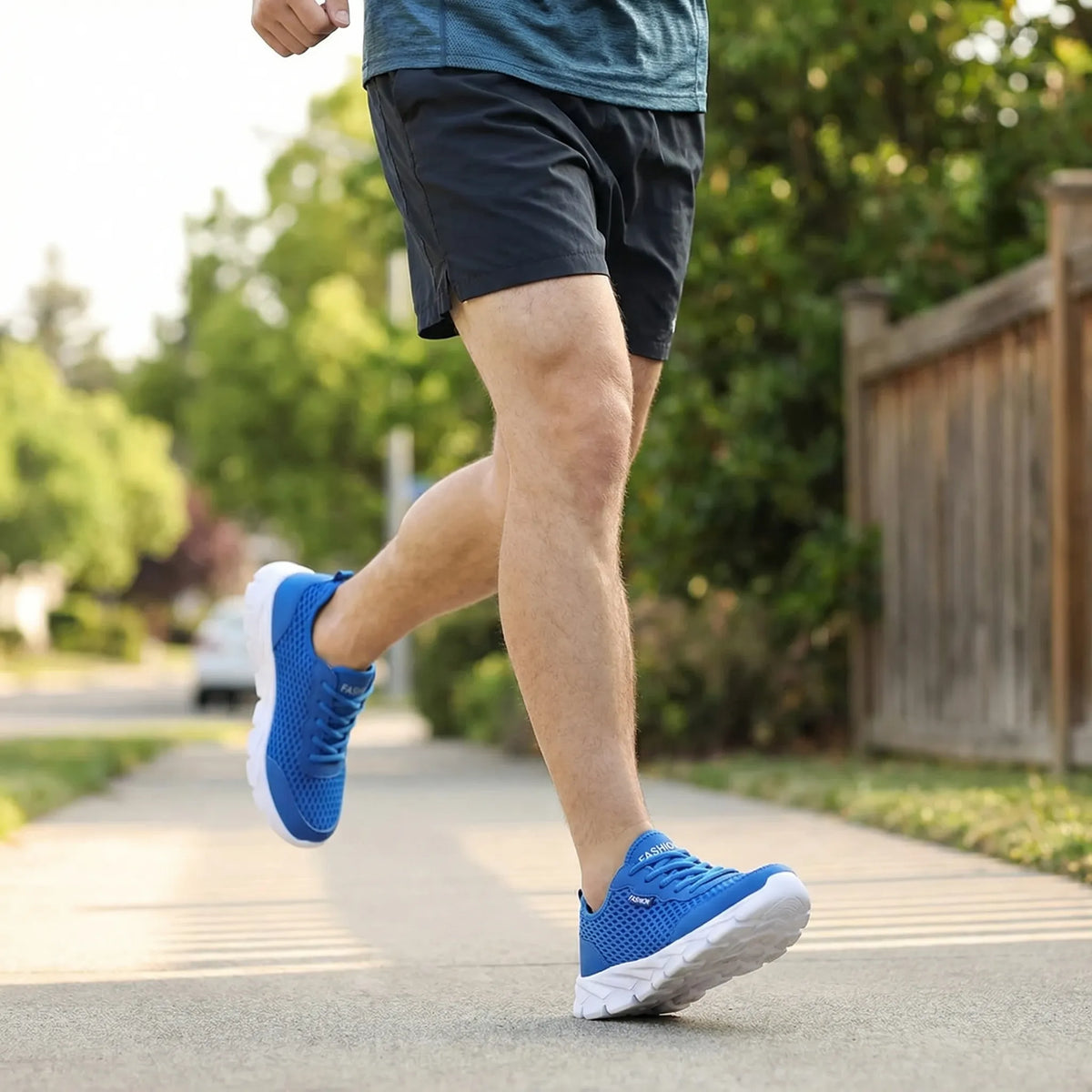Herren-Laufschuhe leicht atmungsaktiv gepolsterte Sohle