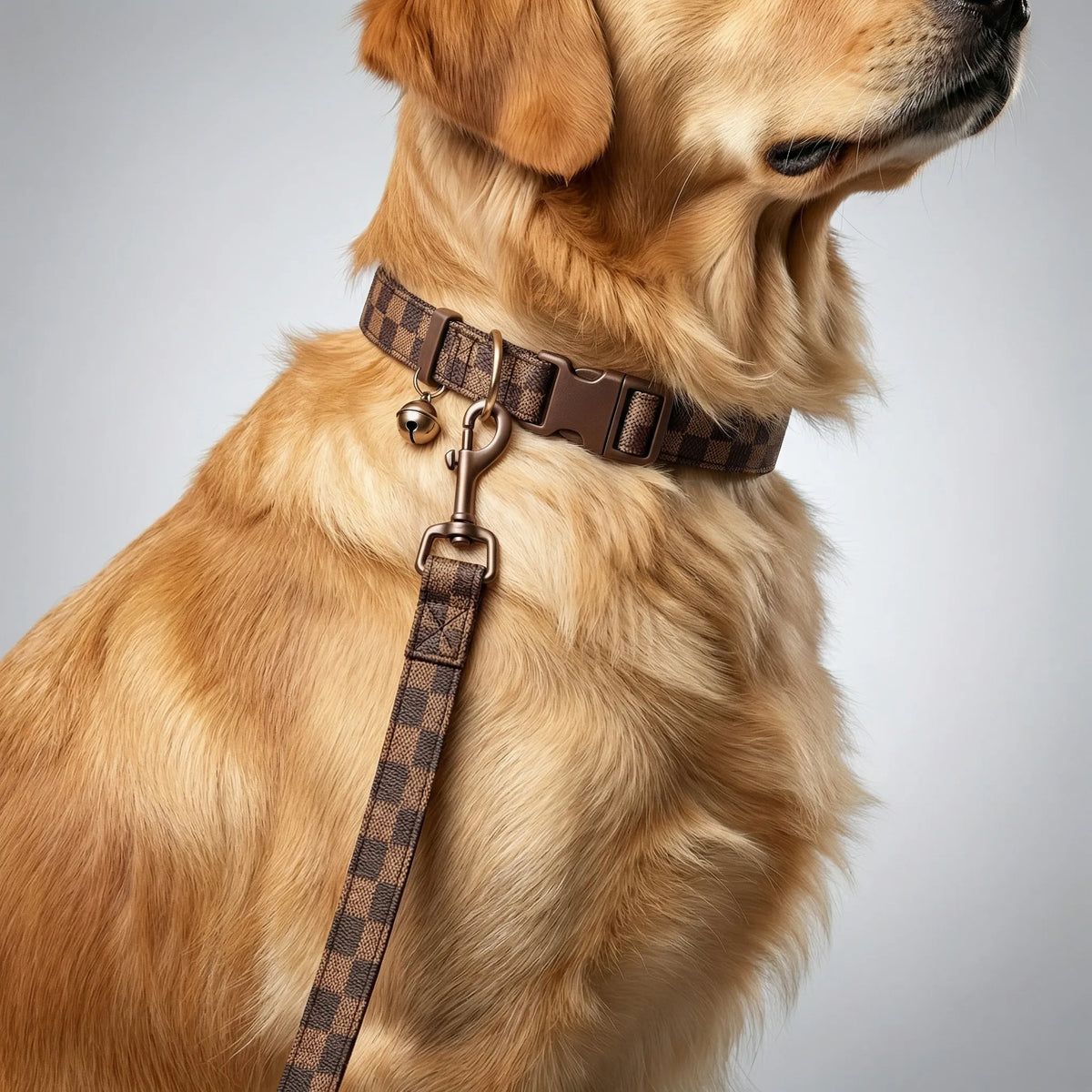Verstellbares Halsband- und Leinen-Set für kleine Hunde und Katzen mit Pfotenmuster