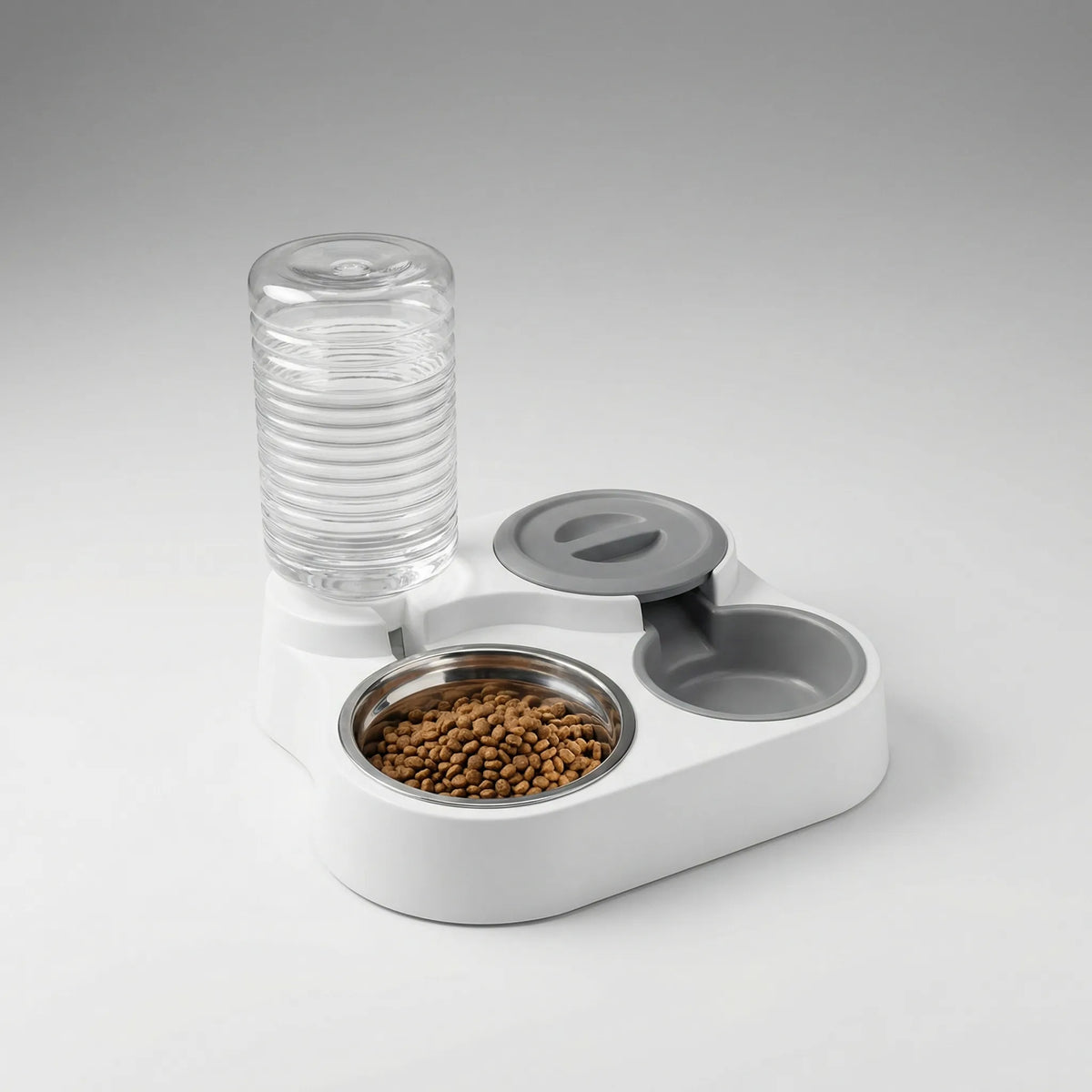 Automatischer Futter- und Wasserspender für Katzen und Hunde mit Edelstahl-Napf