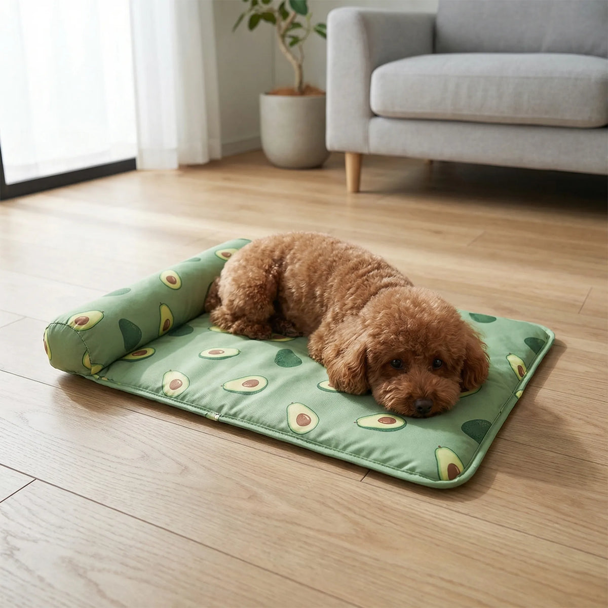 Atmungsaktive flache Kühlmatte für Hunde und Katzen mit Nackenkissen