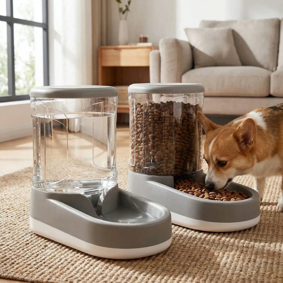 Automatischer Futterspender für Katze und Hund, schwerkraftbetrieben, grosser transparenter Behälter