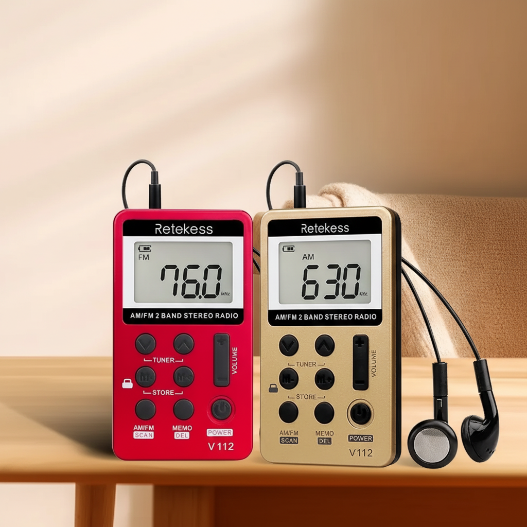Kompaktes AM/FM-Taschenradio wiederaufladbar tragbar