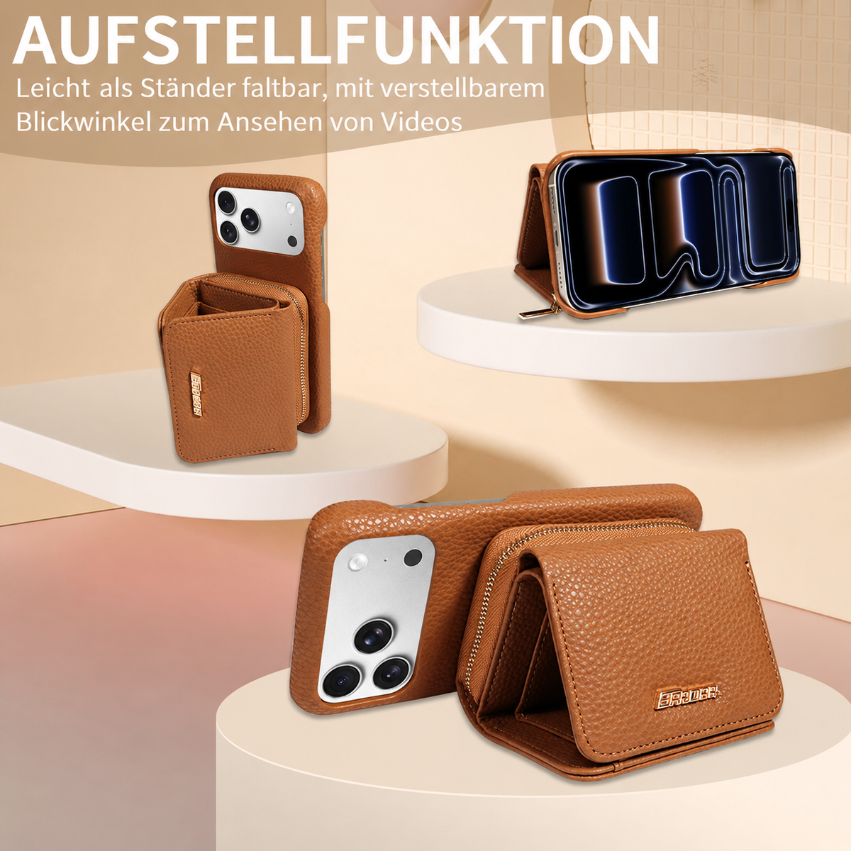 Camp Basel | Premium Leder Crossbody Wallet Handyhülle für iPhone