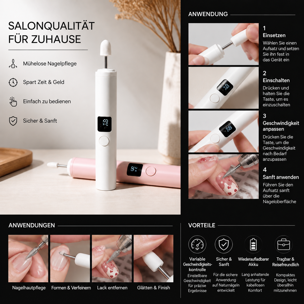 Camp Basel | Professionelles elektrisches Nagelfräser-Set