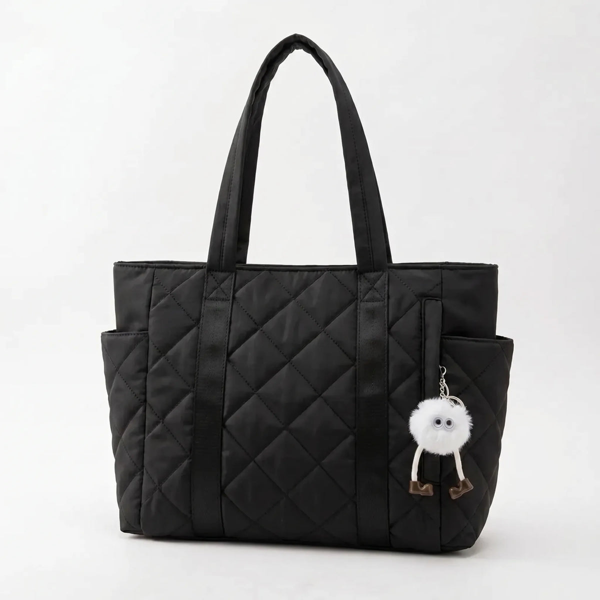 Gesteppte Shopper-Tasche mit Diamantmuster und breiten Schultergurten